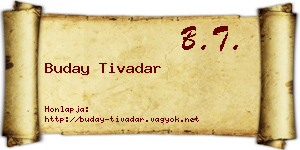 Buday Tivadar névjegykártya